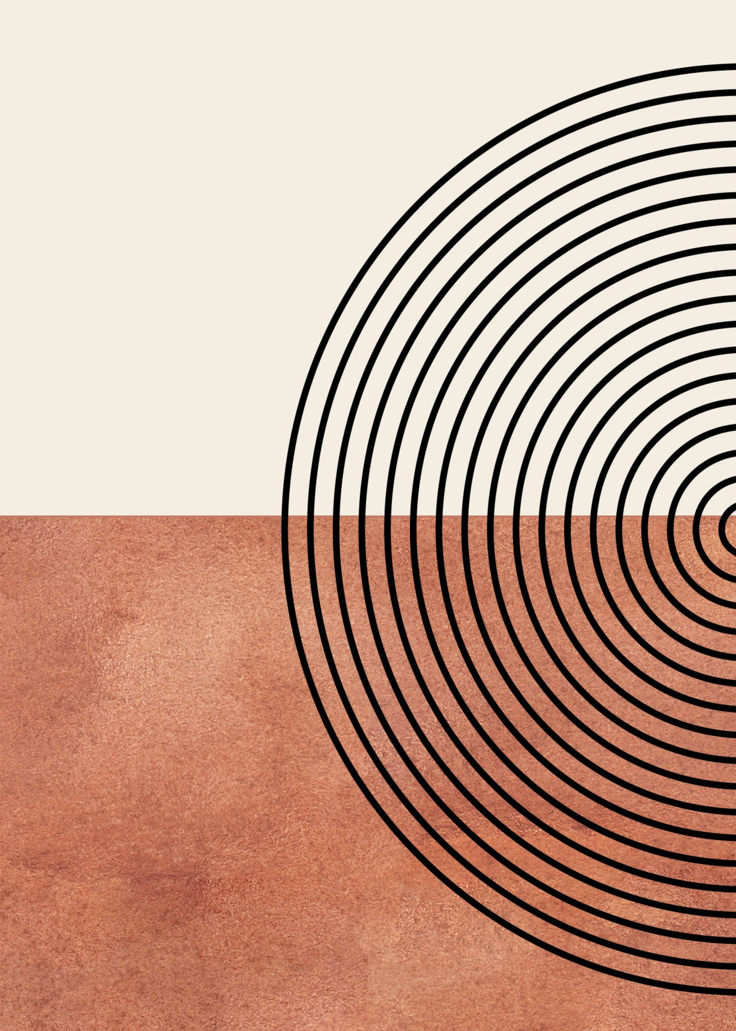 Poster Mid Century Moderne Wandkunst Dekoration I Boho Stil I Orange I Schwarze Sonnenstrahlen I Kunstdruck I Deko Print ohne Rahmen-7