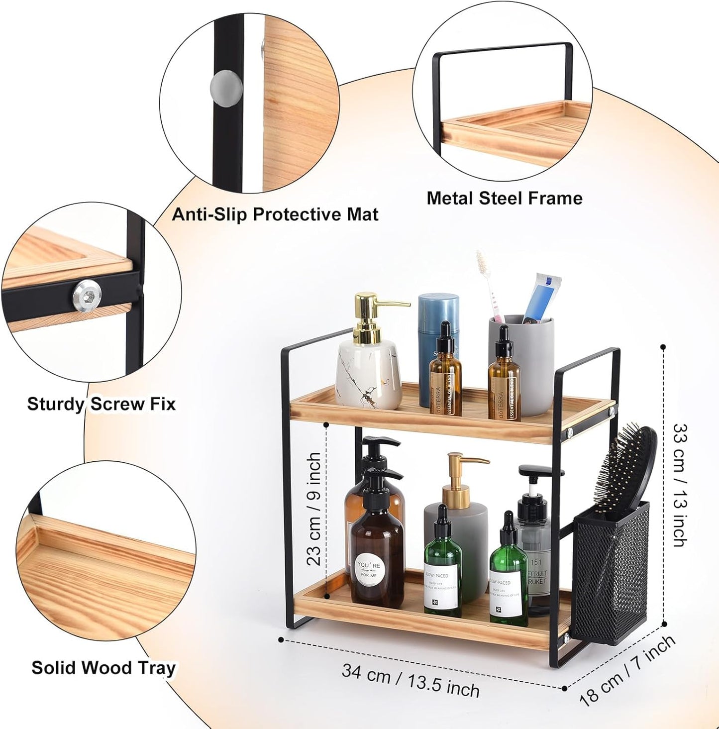 Compact Bathroom Organizer – Storage for Vanity, Kitchen & Skincare Essentials