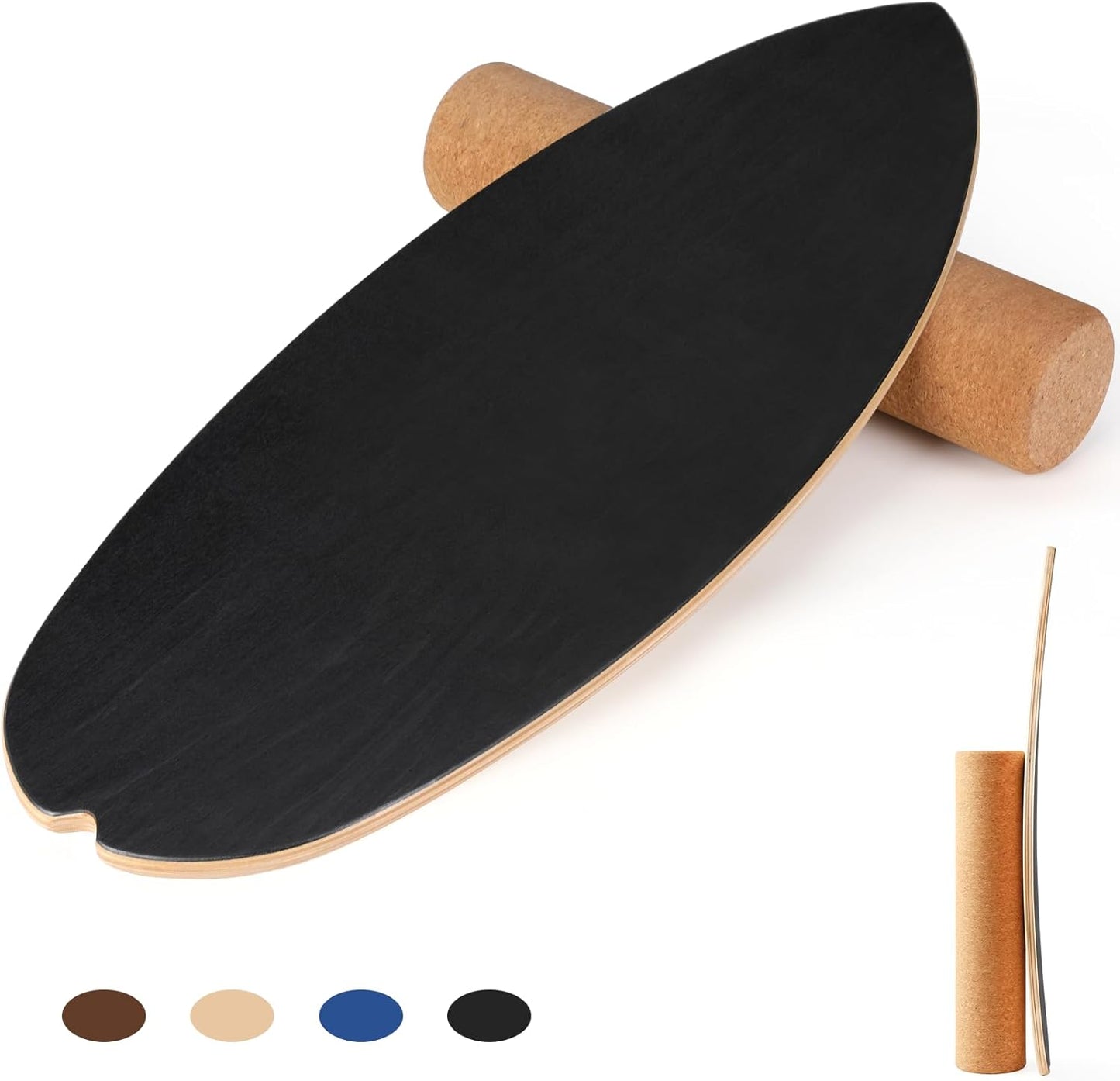 Ultimate Balance Board – Indoor Surf & Skate Trainer | 15mm Thick + 10mm Cork Roller | Supports Up to 150kg