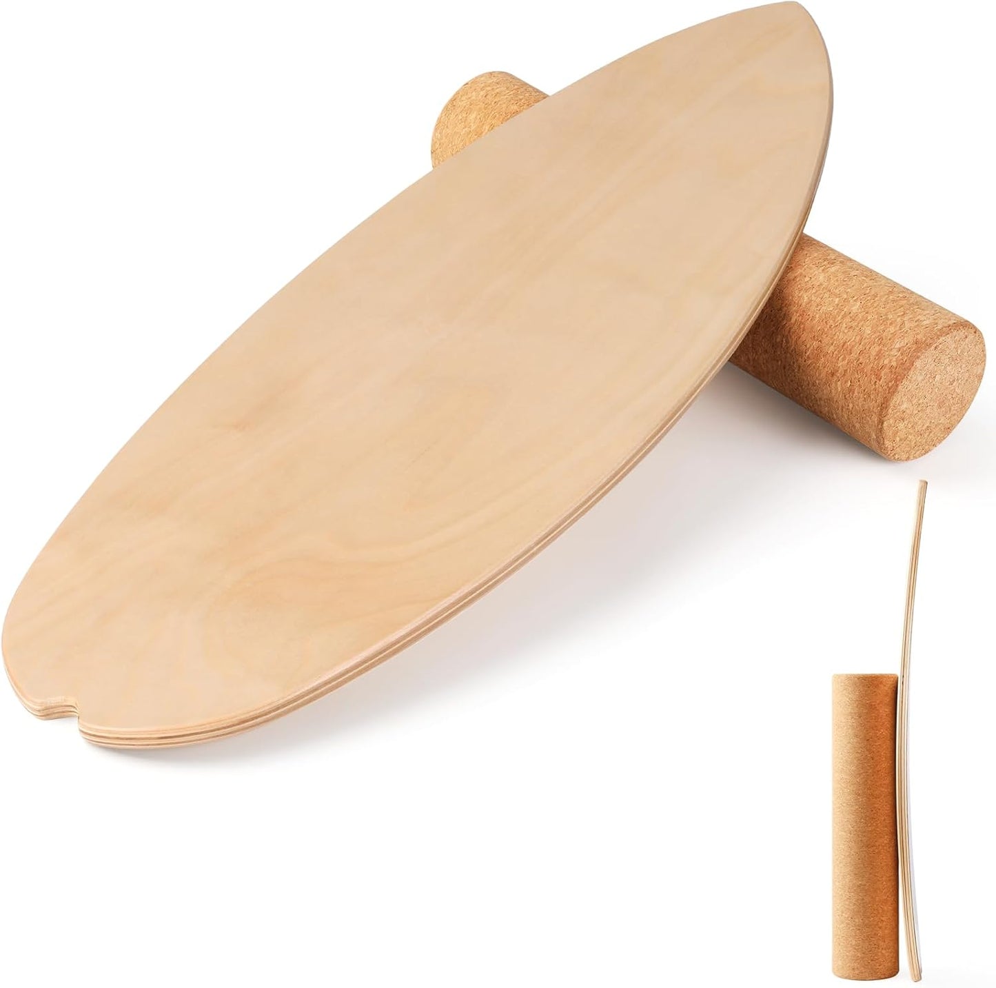 Ultimate Balance Board – Indoor Surf & Skate Trainer | 15mm Thick + 10mm Cork Roller | Supports Up to 150kg