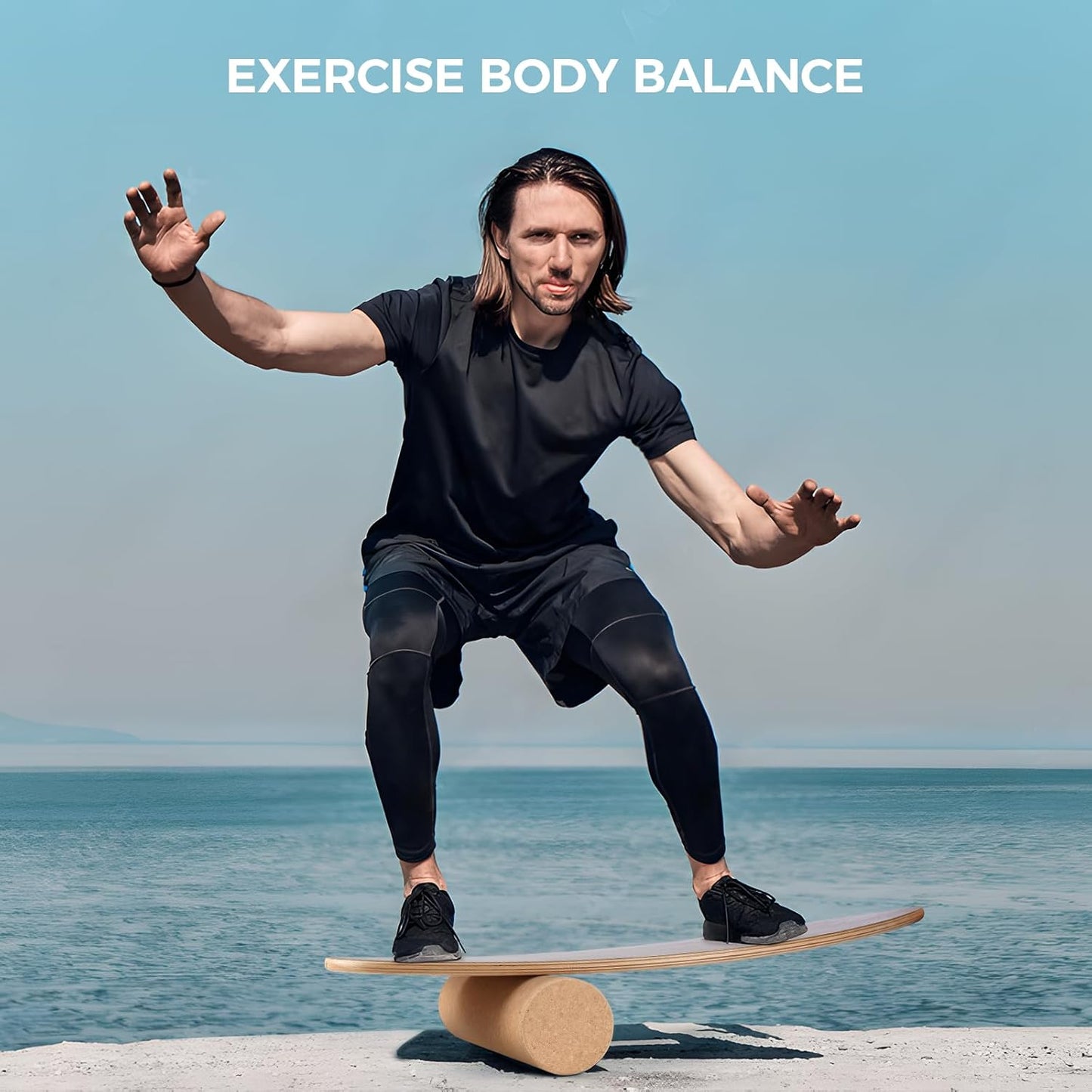 Ultimate Balance Board – Indoor Surf & Skate Trainer | 15mm Thick + 10mm Cork Roller | Supports Up to 150kg
