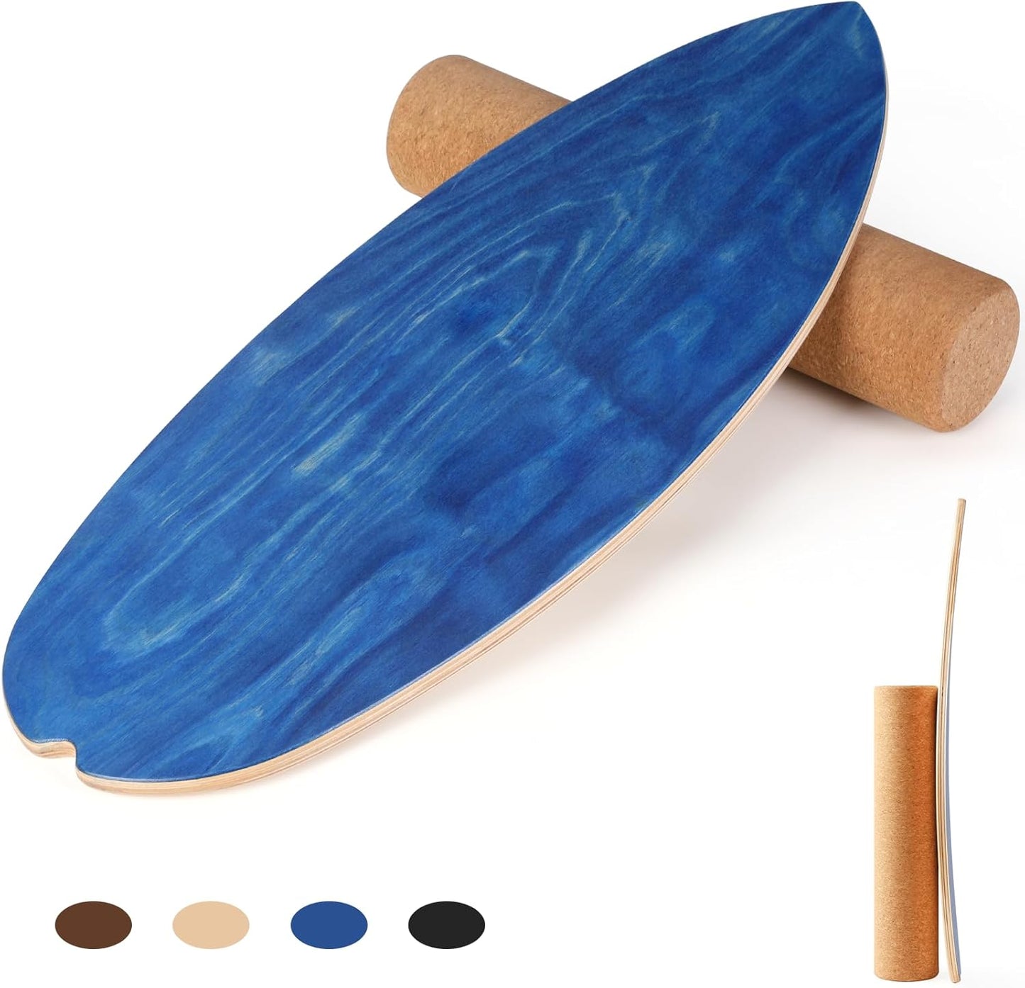 Ultimate Balance Board – Indoor Surf & Skate Trainer | 15mm Thick + 10mm Cork Roller | Supports Up to 150kg