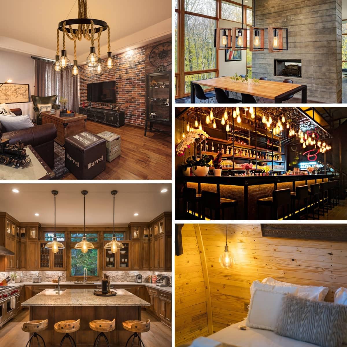 Edison Vintage LED Bulbs – Set of 6 | Warm White Retro Lighting for Home, Café & Restaurant – Nostalgic Ambience with E27 Base