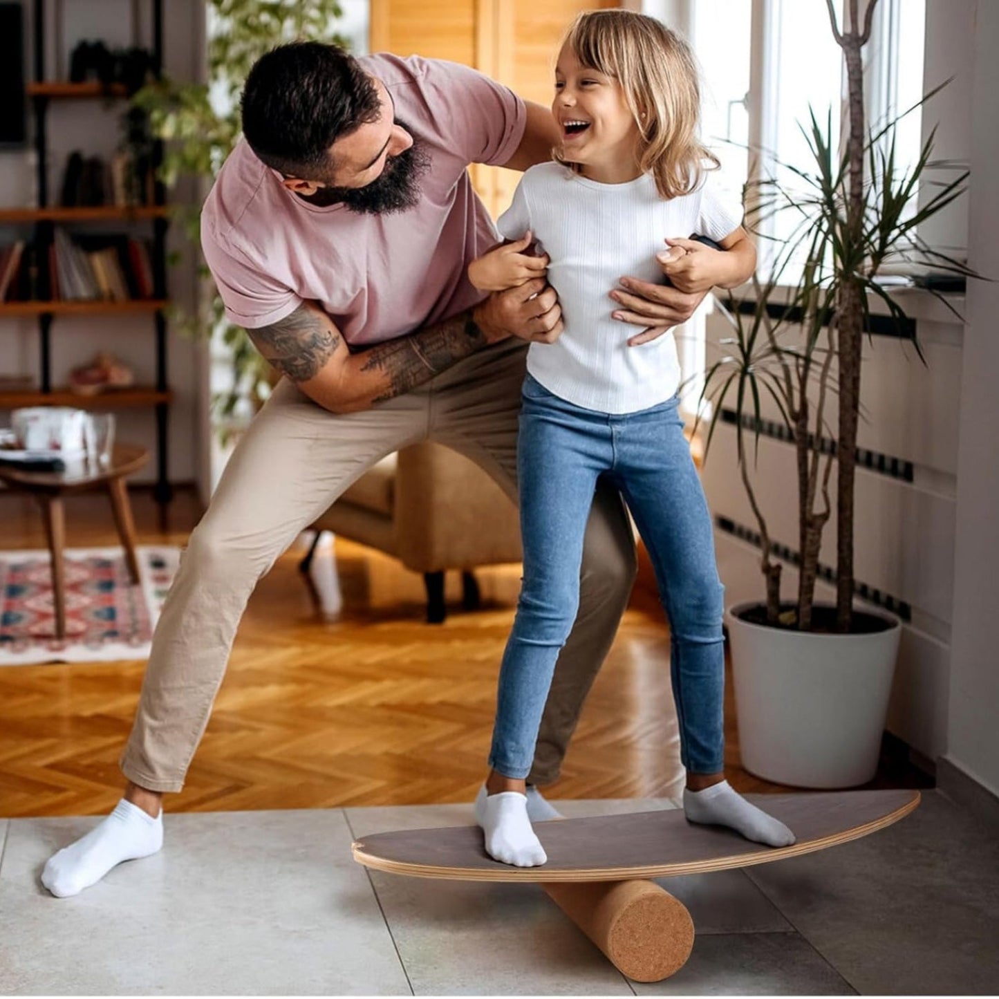 Ultimate Balance Board – Indoor Surf & Skate Trainer | 15mm Thick + 10mm Cork Roller | Supports Up to 150kg