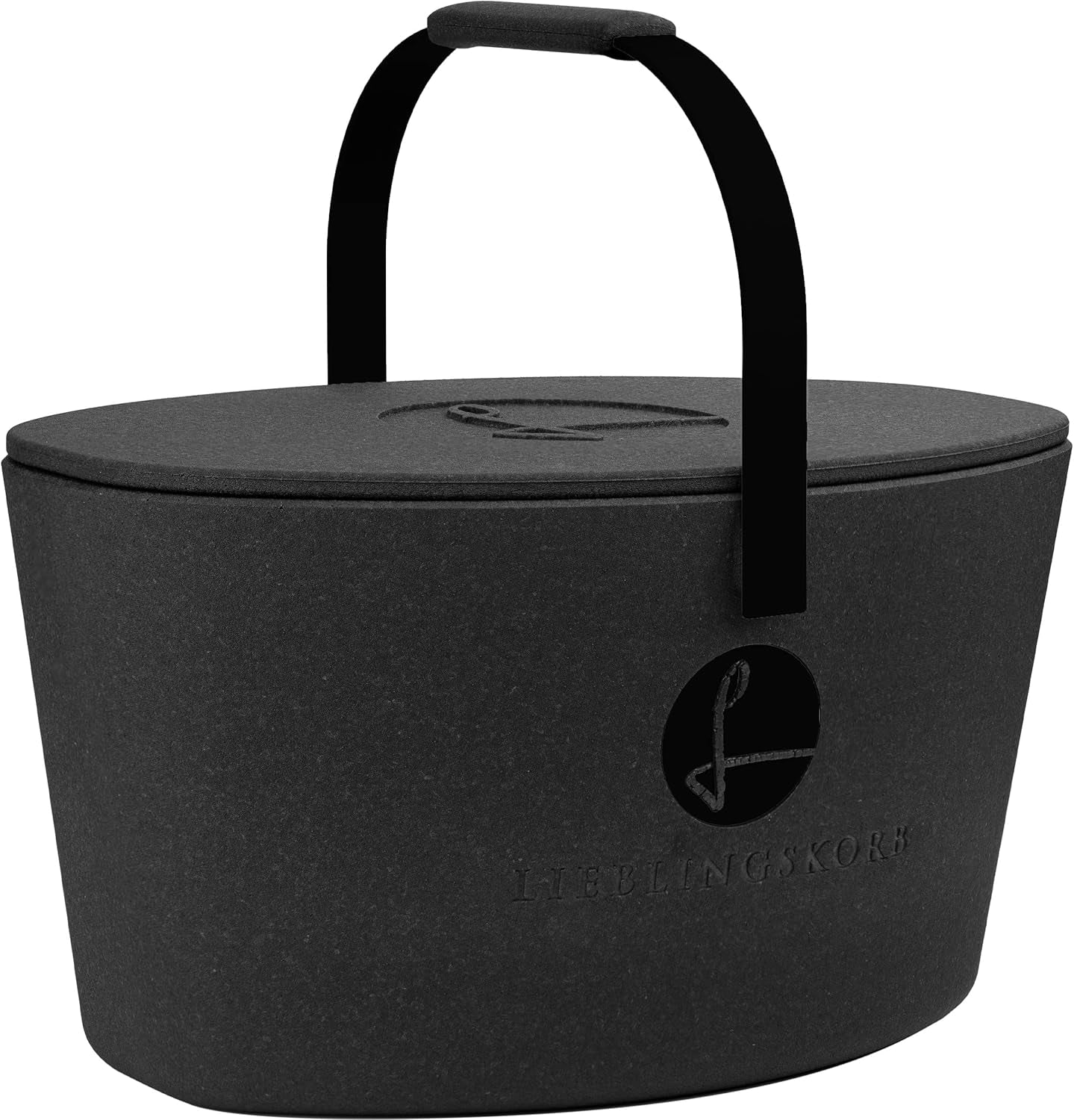 Lieblingskorb Plus: Deep Black Shopping Basket and Thermal Box in One – Includes Lid, Insulated and Washable, Volume: 22 Liters