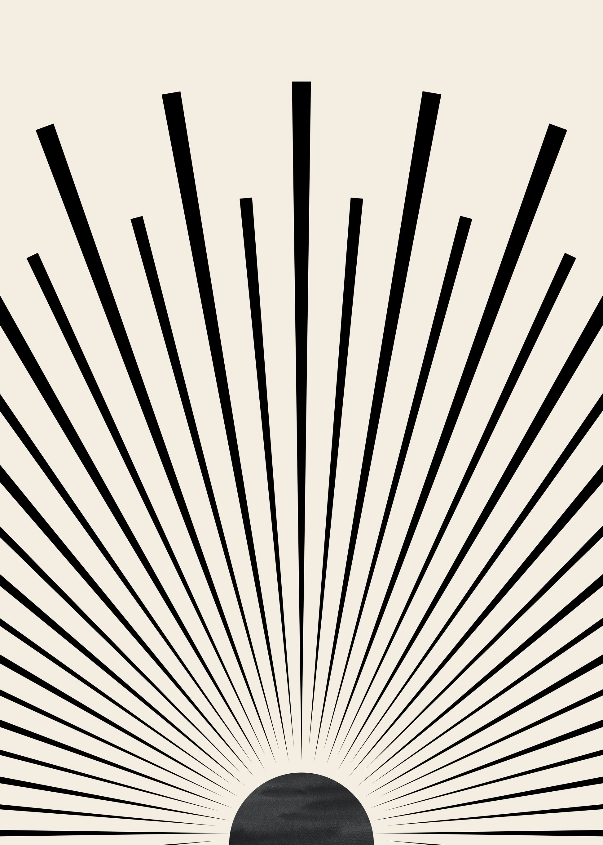 Poster Mid Century Moderne Wandkunst Dekoration I Boho Stil I Orange I Schwarze Sonnenstrahlen I Kunstdruck I Deko Print ohne Rahmen-5
