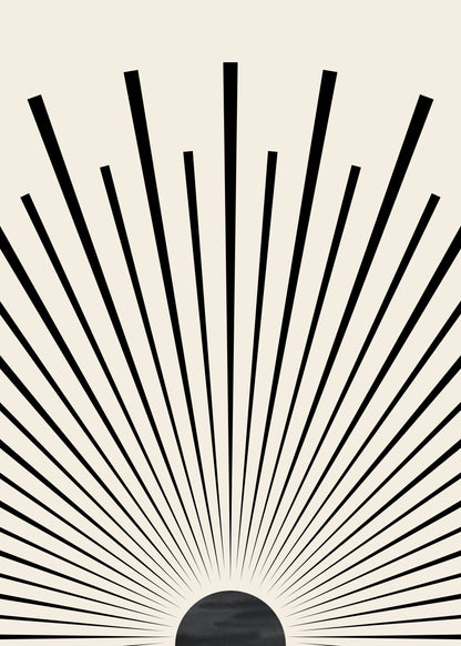 Poster Mid Century Moderne Wandkunst Dekoration I Boho Stil I Orange I Schwarze Sonnenstrahlen I Kunstdruck I Deko Print ohne Rahmen-5