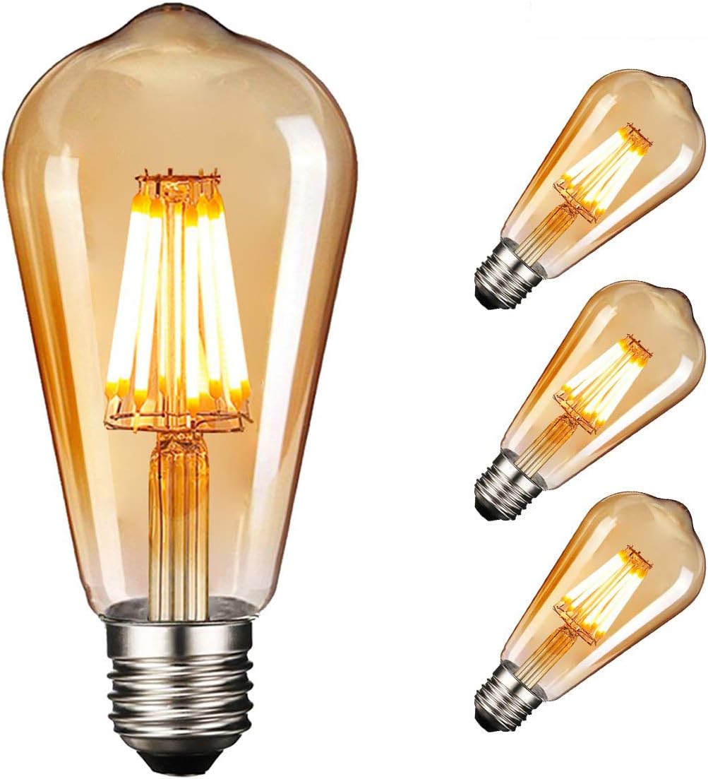 Edison Vintage LED Bulbs – Set of 6 | Warm White Retro Lighting for Home, Café & Restaurant – Nostalgic Ambience with E27 Base