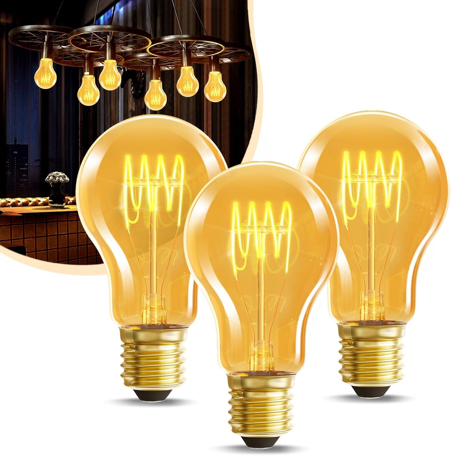 Edison Vintage LED Bulbs – Set of 6 | Warm White Retro Lighting for Home, Café & Restaurant – Nostalgic Ambience with E27 Base