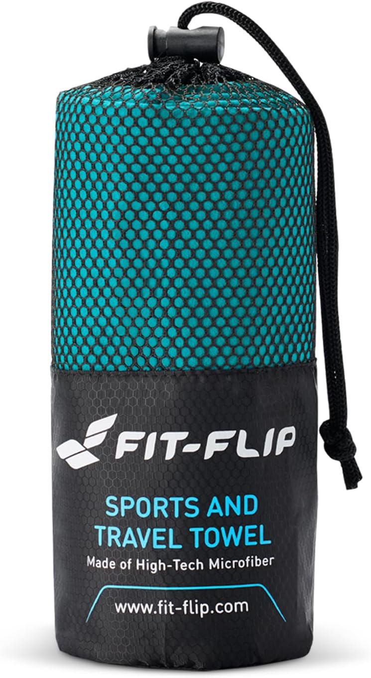 Fit-Flip Microfibre Towel, Compact, Ideal as a Sports Towel, Travel Towel, Beach Towel, Quick-Drying and Lightweight, Large Bath Towel, Sports, Fitness, Sauna