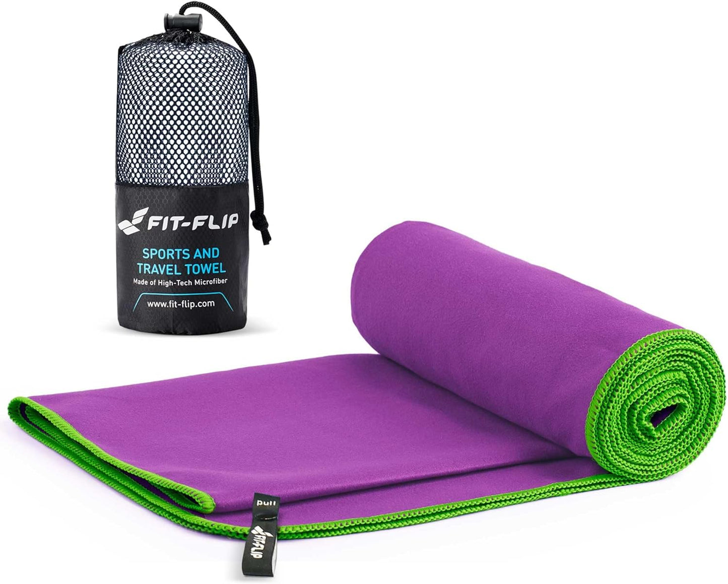 Fit-Flip Microfibre Towel, Compact, Ideal as a Sports Towel, Travel Towel, Beach Towel, Quick-Drying and Lightweight, Large Bath Towel, Sports, Fitness, Sauna