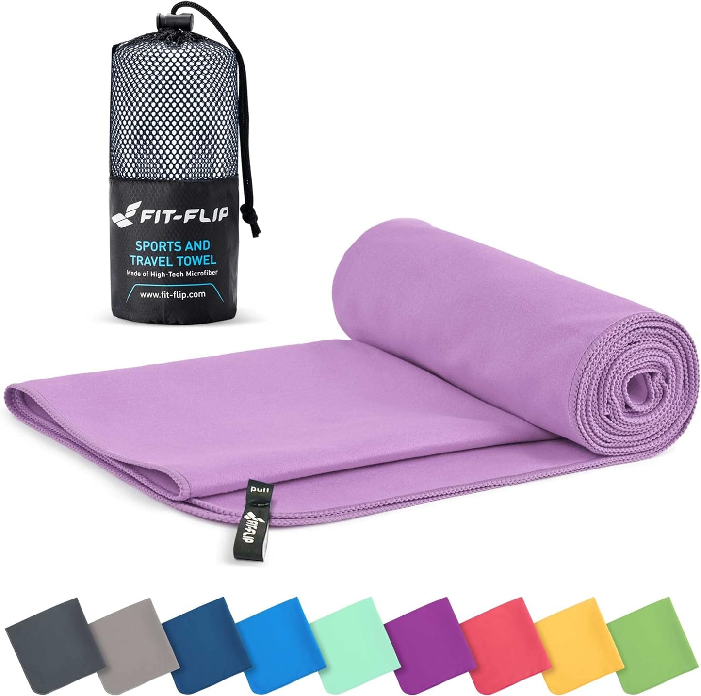 Fit-Flip Microfibre Towel, Compact, Ideal as a Sports Towel, Travel Towel, Beach Towel, Quick-Drying and Lightweight, Large Bath Towel, Sports, Fitness, Sauna