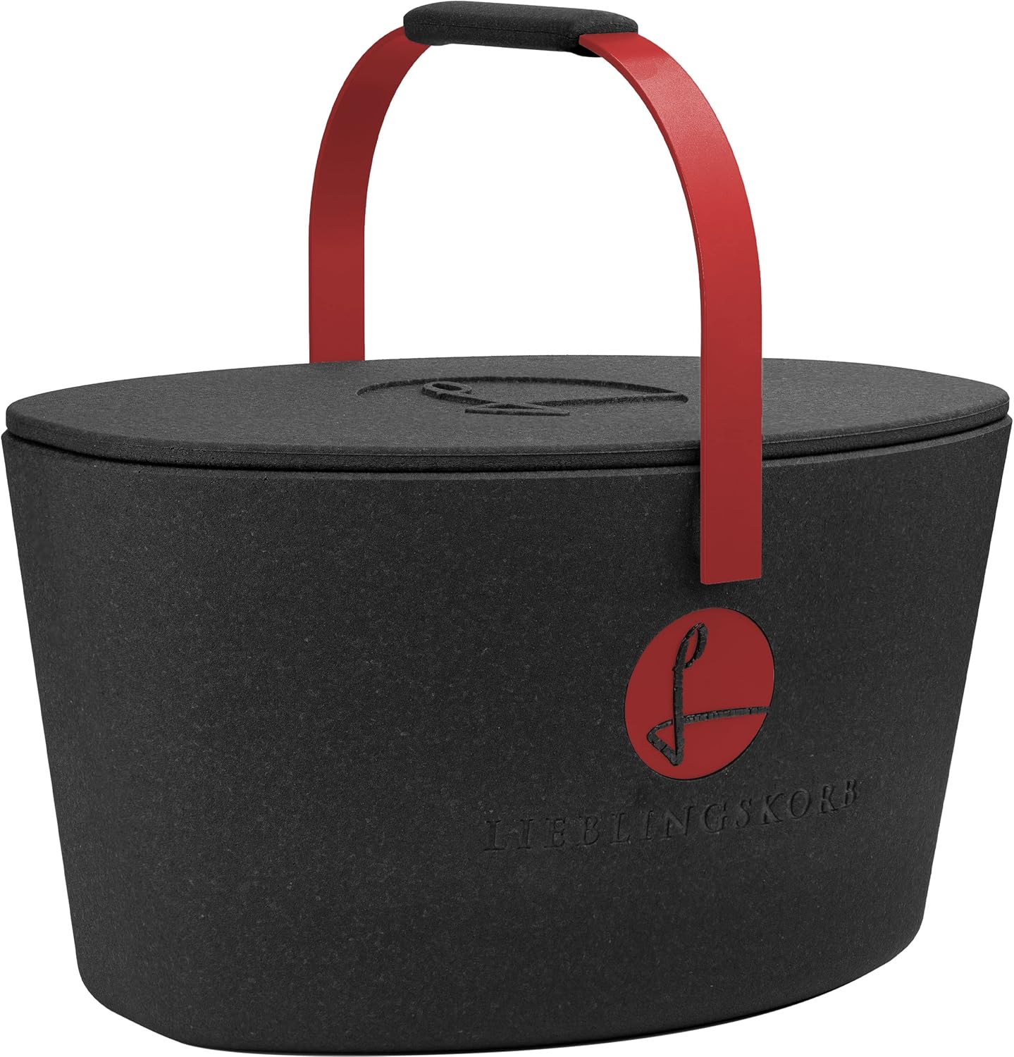 Lieblingskorb Plus: Deep Black Shopping Basket and Thermal Box in One – Includes Lid, Insulated and Washable, Volume: 22 Liters