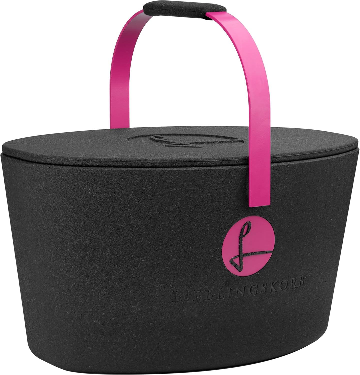 Lieblingskorb Plus: Deep Black Shopping Basket and Thermal Box in One – Includes Lid, Insulated and Washable, Volume: 22 Liters