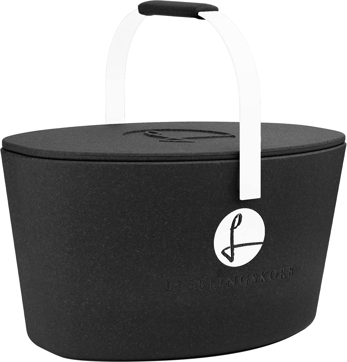 Lieblingskorb Plus: Deep Black Shopping Basket and Thermal Box in One – Includes Lid, Insulated and Washable, Volume: 22 Liters