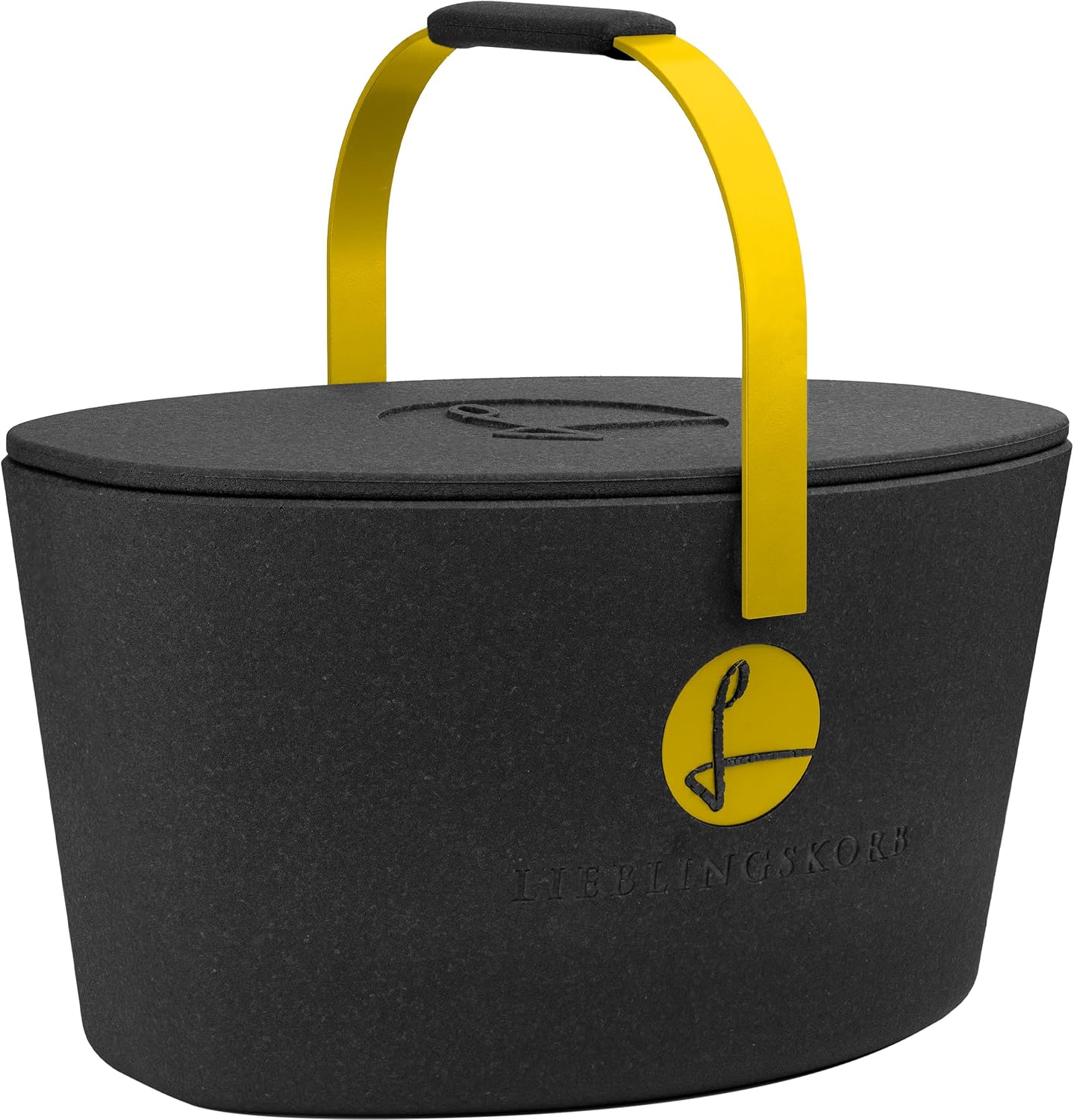 Lieblingskorb Plus: Deep Black Shopping Basket and Thermal Box in One – Includes Lid, Insulated and Washable, Volume: 22 Liters