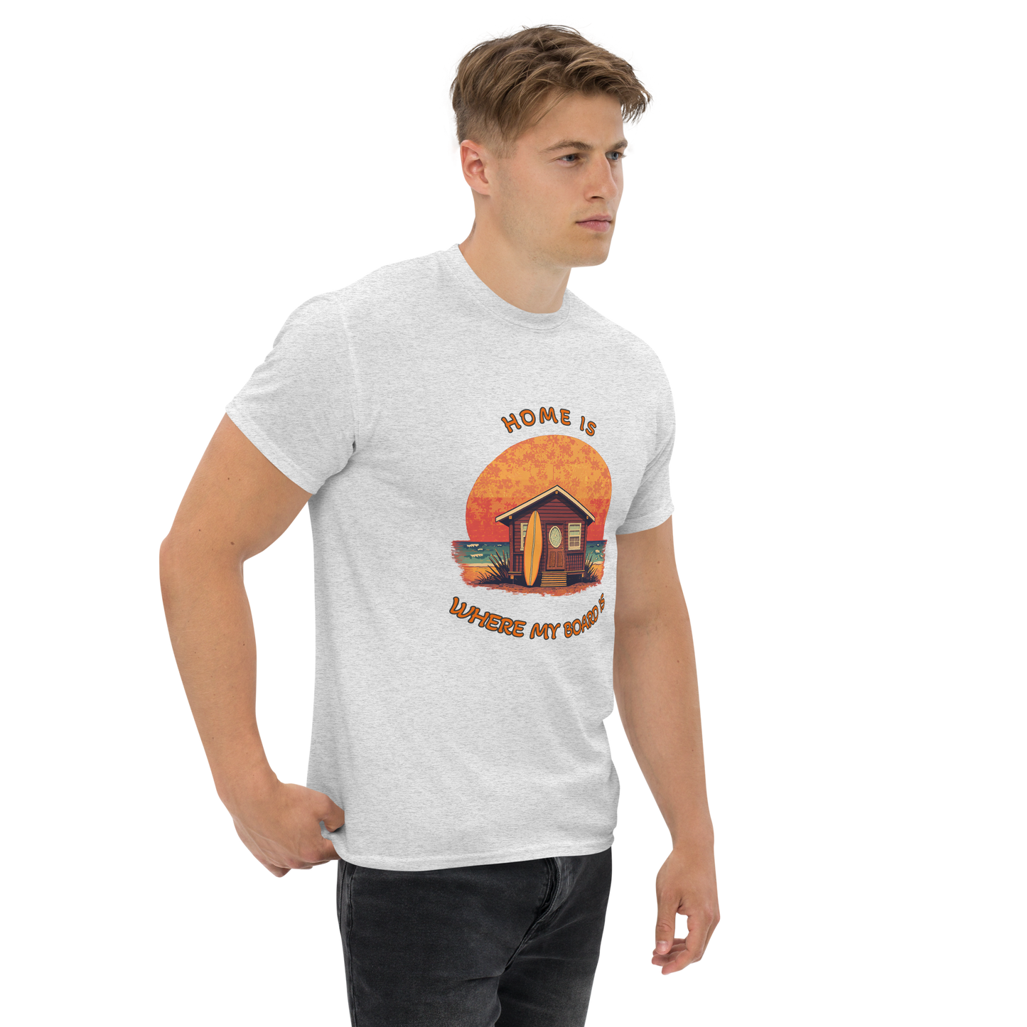 Unisex classic tee – “Home is where my board is”