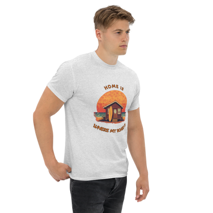 Unisex classic tee – “Home is where my board is”