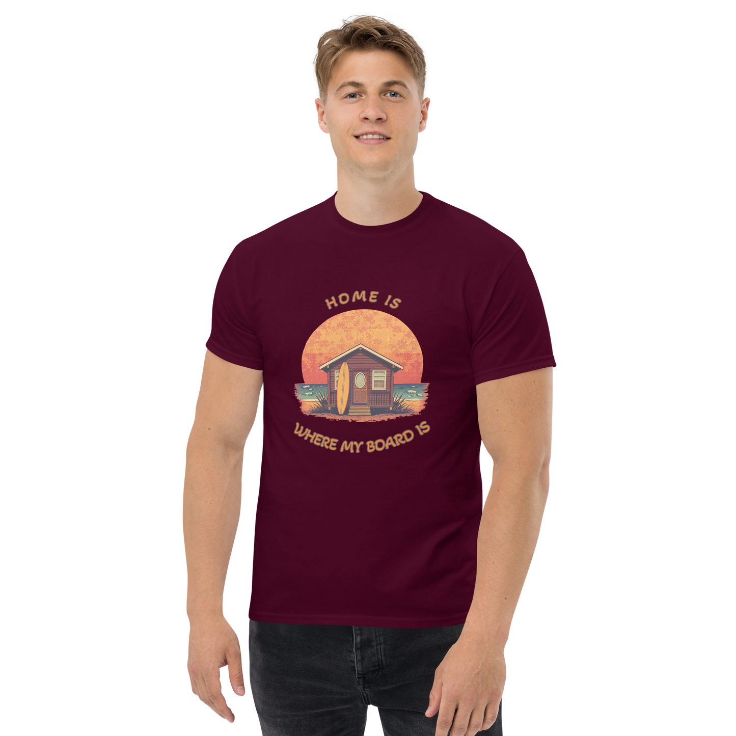 Unisex classic tee – “Home is where my board is”