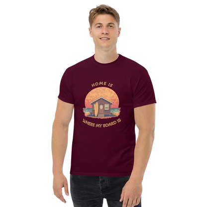 Unisex classic tee – “Home is where my board is”