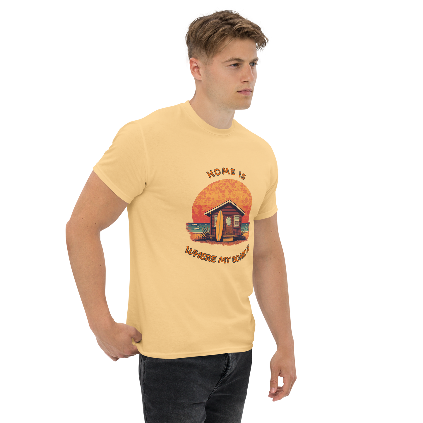 Unisex classic tee – “Home is where my board is”